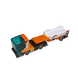 Hot Wheels District Transport Orange Black Hauler Truck with Detachable Trailer